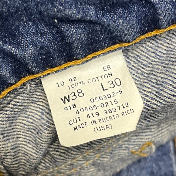 VTG Levis Orange Tab 505 Jeans Mens Labeled 38x30 MEASURING SMALL Straight USA - Picture 6 of 8